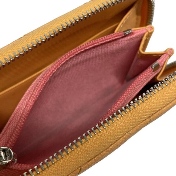 Auth CHANEL CHANEL19/Matelasse AP3716 Orange Grained Calfskin Coin Case - Picture 4 of 11